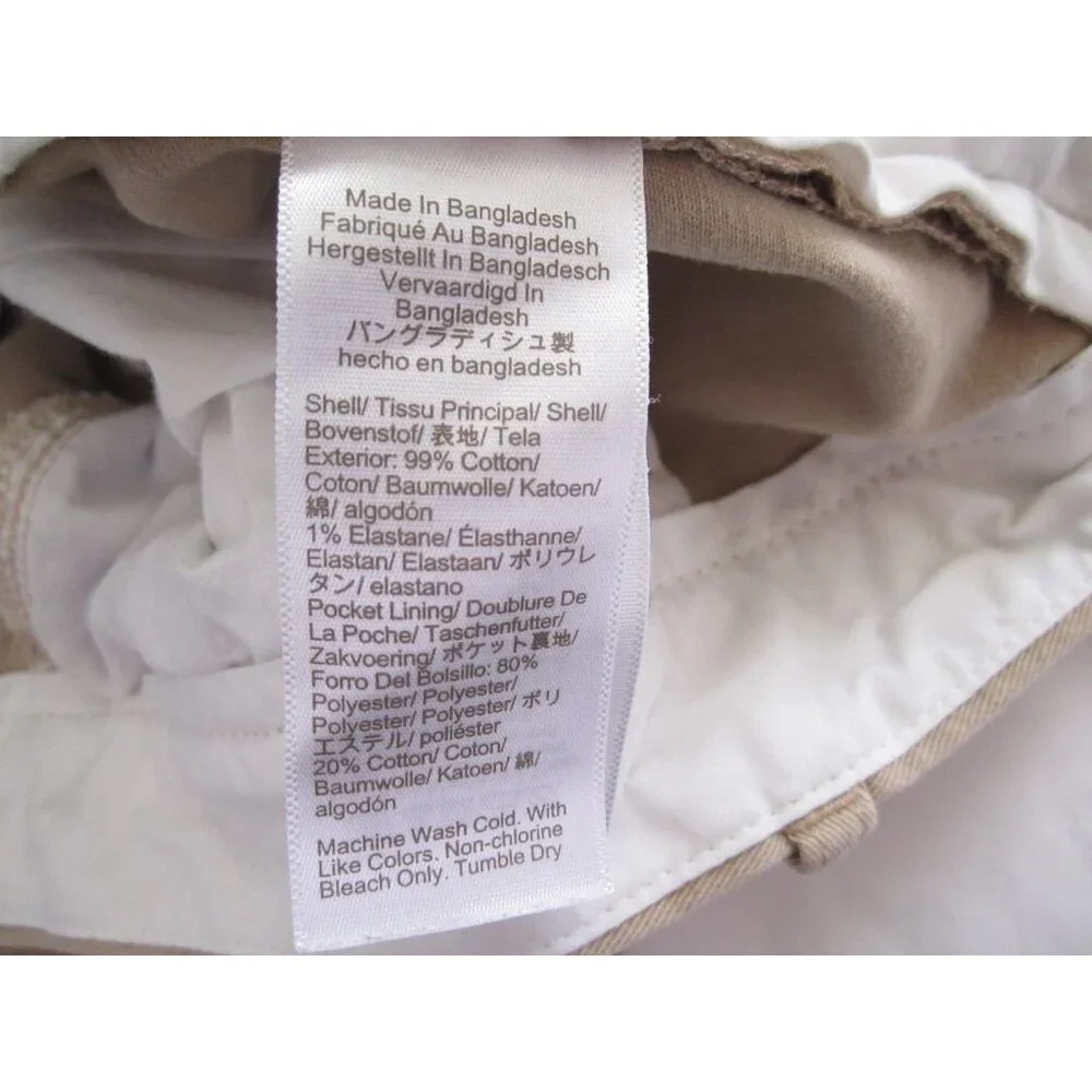 Men'sJ Crew Flex Athletic Slim Brown Pants Sz W33, L30 (MP415)